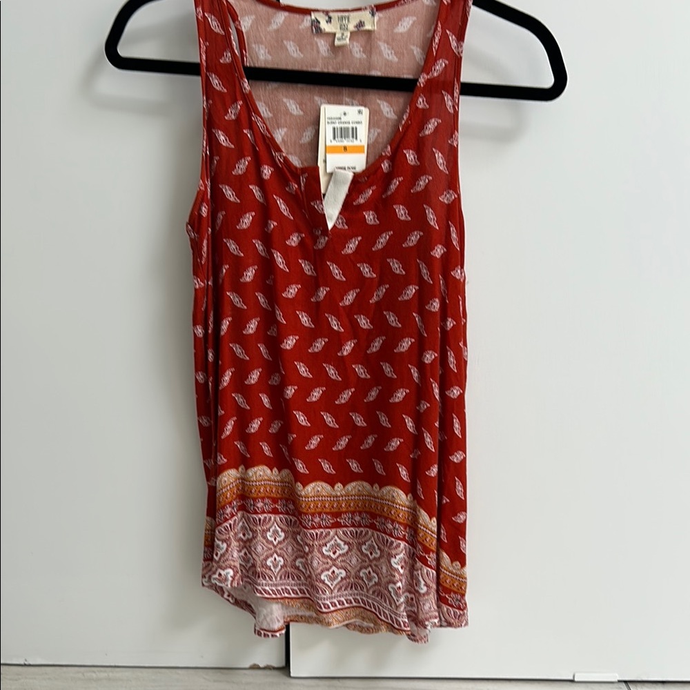 NWT Hippie Rose Burnt Orange Boho Tank Top